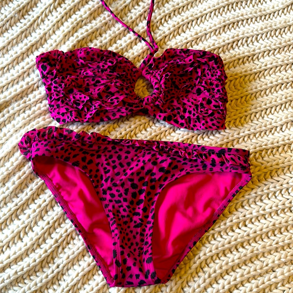 Fushia and black bikini (animal print)